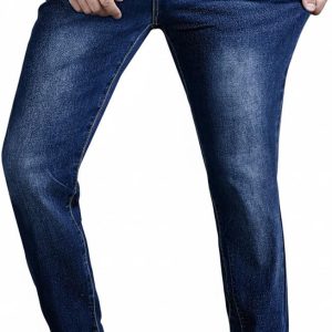 JMIERR Men's Regular Fit Stretch Tapered Leg Cut Skinny Jeans. Fashion Comfort Flex Denim Pants for Men with 5 Pockets. 34W*30L. Navy Blue at Amazon Men's Clothing store