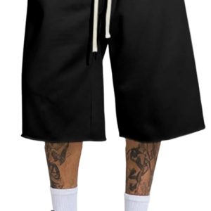 JMIERR 2026 Men's Baggy Sweat Shorts Lightweight Under Knee Casual Raw Hem Drawstring Y2K Shorts Loose Fit Gym Shorts at Amazon Men's Clothing store