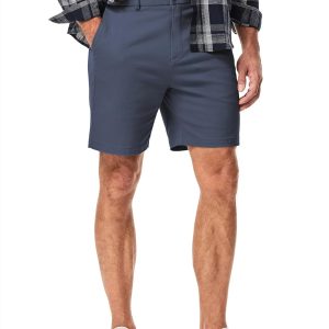 JMIERR Mens Shorts Slim Fit 7 Inch Inseam Hybrid Chino Short Summer Stretch Waist Cotton Twill Casual Dress Short with Pockets for Golf. Work. Beach. L. Navy Blue : Clothing. Shoes & Jewelry