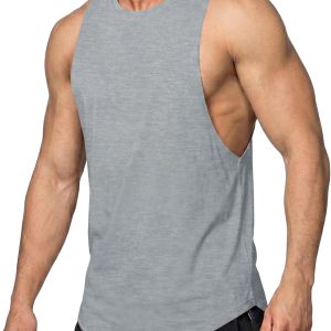 JMIERR Mens Tank Top Undershirt Quick Dry Sleeveless Gym Shirts for Men Beach Vocation Cooling Vest Casual Athletic Cotton Tee Shirt. Light Grey L : Clothing. Shoes & Jewelry